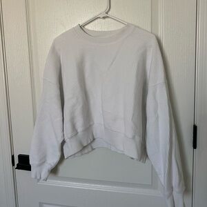 AERIE White Cropped Sweatshirt